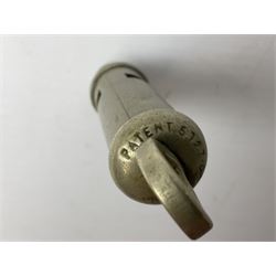 Three J Hudson & Co Birmingham military whistles, dated 1915, 1916, 1923