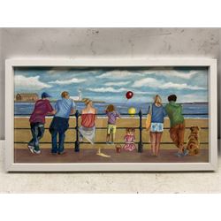 Anne J Taylor (British Contemporary): On Scarborough Foreshore, pastel signed 29cm x 59cm