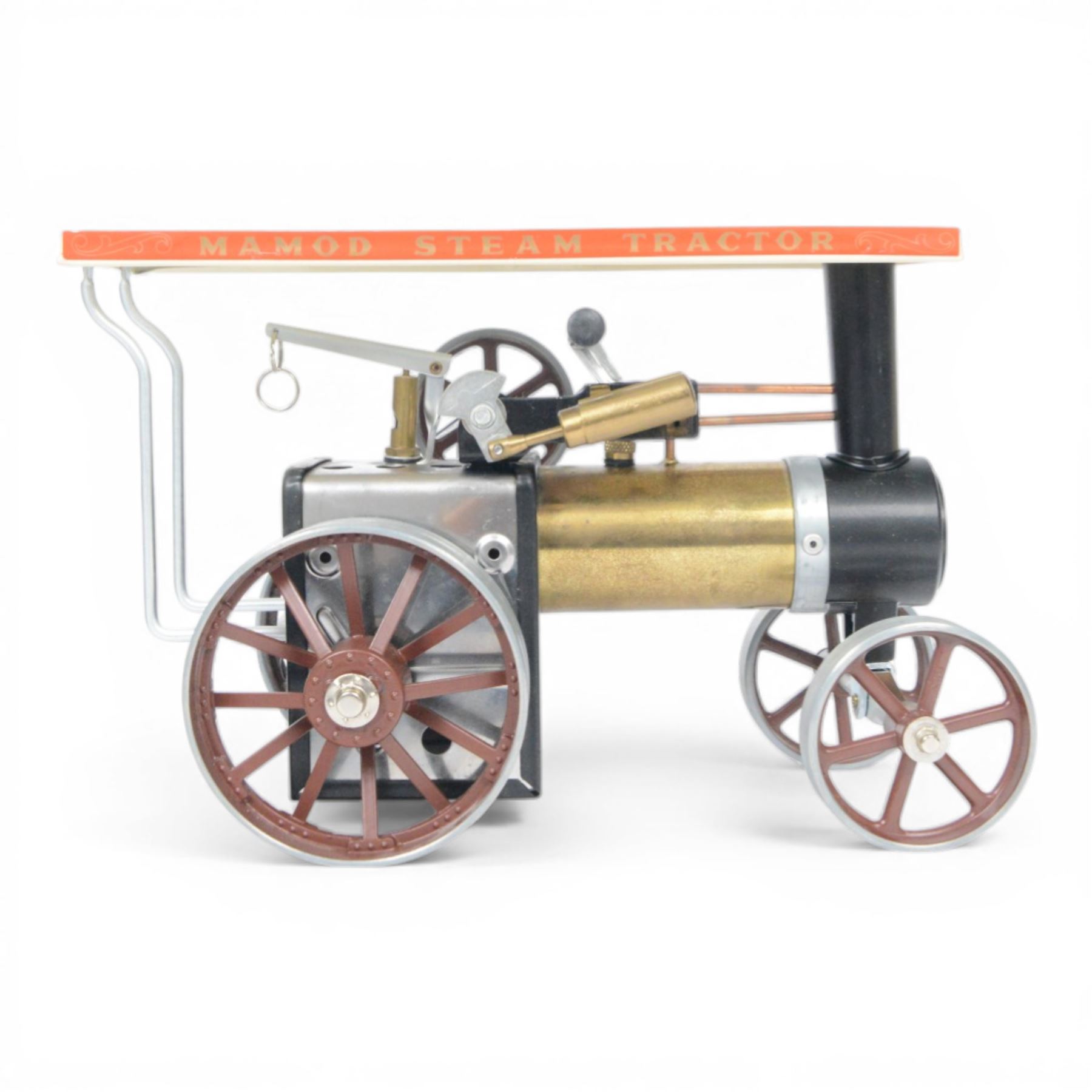 Mamod Steam Tractor TE1A, in Brown/Gold colourway, boxed
