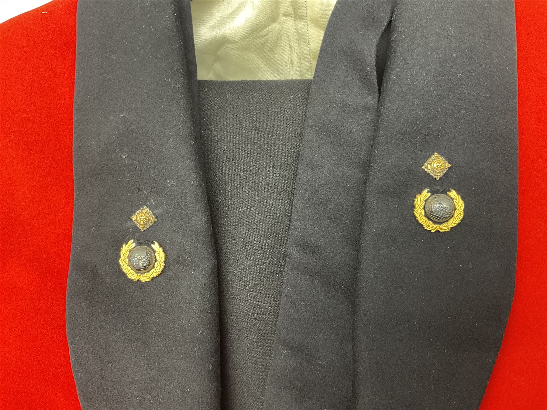 Royal Marines 2nd Lieutenant three-piece mess uniform, early 1950s, by Jones Chalk & Dawson Ltd 6 Sackville Street Piccadilly W; label dated 18.1.54 for 2nd Lieutenant R.E. Maitland