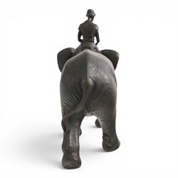 Bronzed figure of an Indian Elephant with rider, H24cm