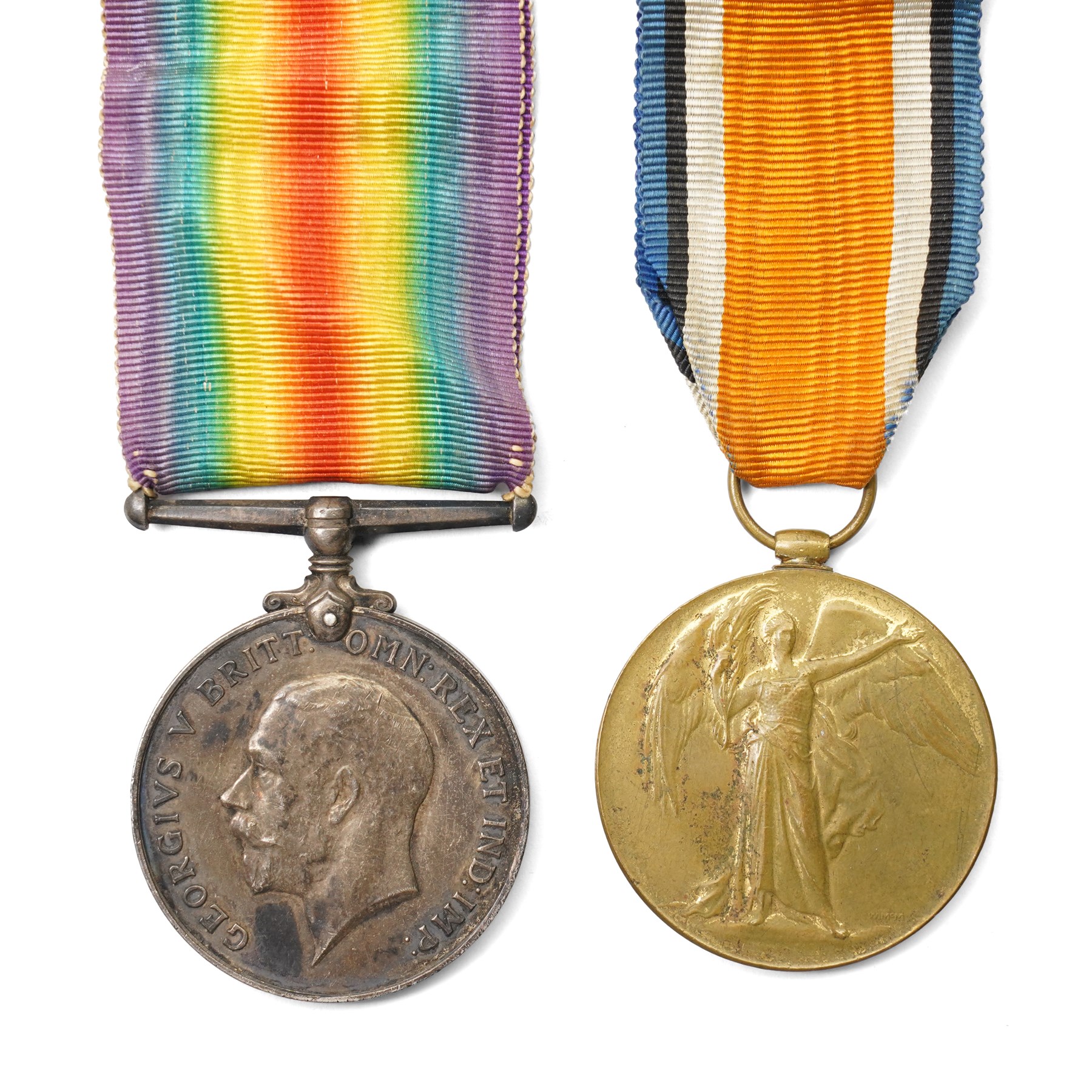 WWI British medal group, comprising War medal and Victory medal, awarded to 19187 Pte C.F.Markham. Linc. R together with war badge, another WWI war medal awarded to M2-099590 Pte W. Jolly A.S.C, and two Empire day medals  