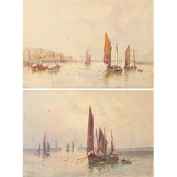 Frank Rousse (British fl.1897-1917): Whitby Outer Harbour, pair watercolours signed 36cm x 54cm (2)