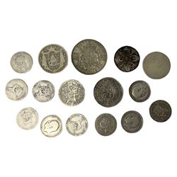 Approximately 110 grams of Great British pre 1920 silver coins, including George III 1817 halfcrown, William IIII 1834 halfcrown, Queen Victoria 1898 florin etc and a King George VI 1937 crown coin