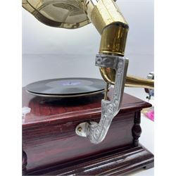 His Master's Voice gramophone, with brass horn