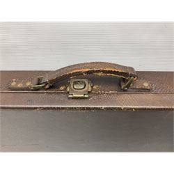 Leather fitted shotgun case L81cm, and a canvas fitted shotgun case with Hooton & Jones label, L83cm (2)