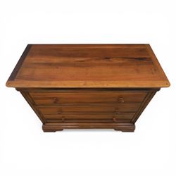 Willis & Gambier - French cherry wood chest fitted with three drawers, on bracket feet