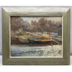 Michelle Saunders (British 1963-): Up River Esk, oil on board signed 20cm x 25cm