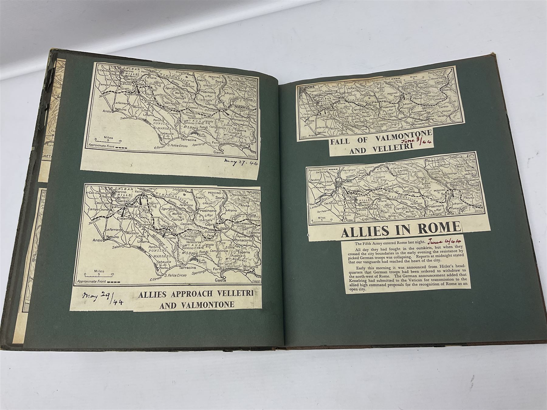 Scrap book of WWII maps, and Maurice, The Franco-German War, from the library of William Thomas, Baron Bolton