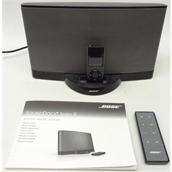  Bose SoundDock Series II black music system with remote control and manual and a sixteen gigabyte black Apple iPod fourth generation (This item is PAT tested - 5 day warranty from date of sale)  