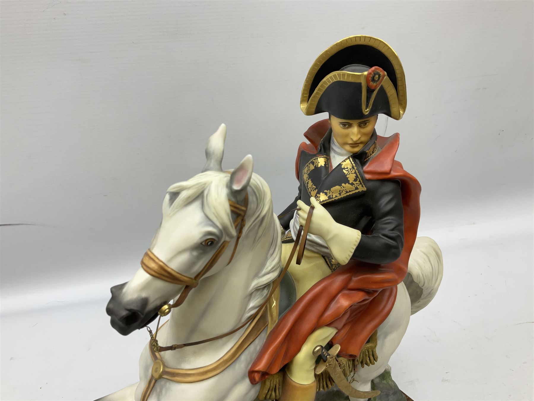 Royal Worcester 'Napoleon Bonaparte', model No. RW3860 by Bernard Winskill, limited edition 747/750, on wooden plinth with title plaque, framed certificate and box, H41cm