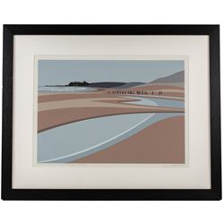 Ian Mitchell (British Contemporary): 'Sandsend Beach towards Whitby', limited edition digital lithograph signed titled and numbered 69/250 in pencil 29.5cm x 41.5cm
