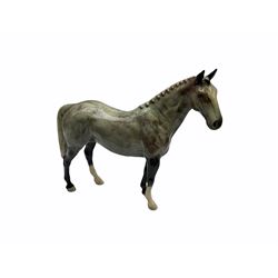 Beswick figures, comprising Afghan Hound 2285, St Bernard 'Corna Garth Stroller' 2221, Rottweiler 3056, Greatdane 'CH Ruler of Ouborough', Fox, Elephant, and dappled grey type horse. 