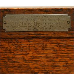 Suite of Kings Pattern plated cutlery for eight covers, in an oak cutlery trolley, and another canteen, trolley H78cm W64cm