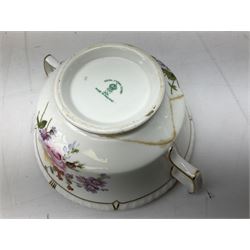 Victorian small blue salt glazed teapot, decorated with moulded flowers of the inion comprising rose, shamrocks and thistles and wicker design lower half and pewter lid, together with other ceramics to include Royal Worcester, Royal Doulton, Royal Crown Derby (a/f), blue and white etc