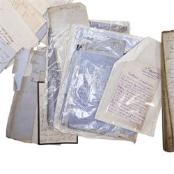 The Down Hall Estate, Aikton, Cumberland 1800-1880s - A substantial archive of letters and documents relating to the estate and the Hodgson family who farmed the estate from the early 19th century.  Includes title deeds, abstracts of title, estate plans etc