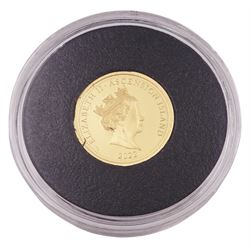 Queen Elizabeth II Ascension Island 2022 gold proof photographic half sovereign, commemorating The Queen's Platinum Jubilee, cased with certificate