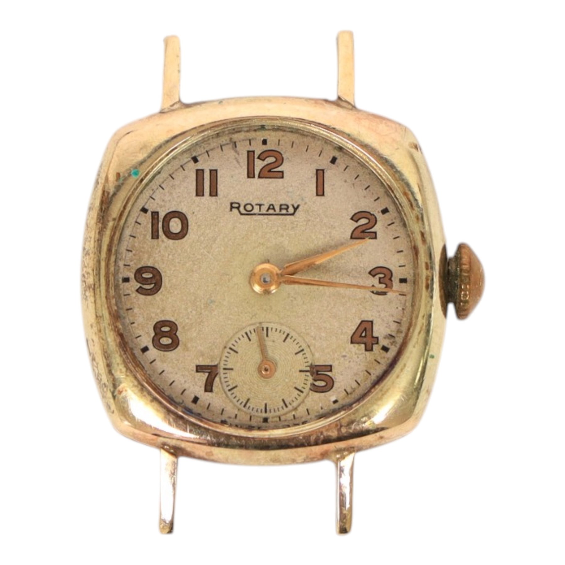Rotary 9ct gold manual wind wristwatch, with subsidiary seconds dial, hallmarked and a gold-plated and stainless steel Rotary manual wind wristwatch