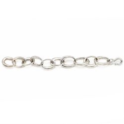 Chanel silver bracelet, with ten oval interlocking links and a hook clasp, London 2000