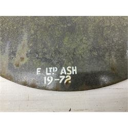 Victorian cast iron railway wagon plate, 'To Carry 10 Tons 4012, Registered by LNER-D 1898', together with a similar mid 20th century example, a smaller cast iron LMS wagon plate, Chalwyn signalling lamp, Give Way to Trains enamel sign and an enamel signal sign