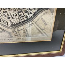 'Kingston-upon-Hull map as before 1640', After Wenceslaus Hollar from: Rev. John Tickell's The History of the Town and County of Kingston upon Hull; line engraving by Issac Taylor c1796; 20 x 27cm in modern frame
