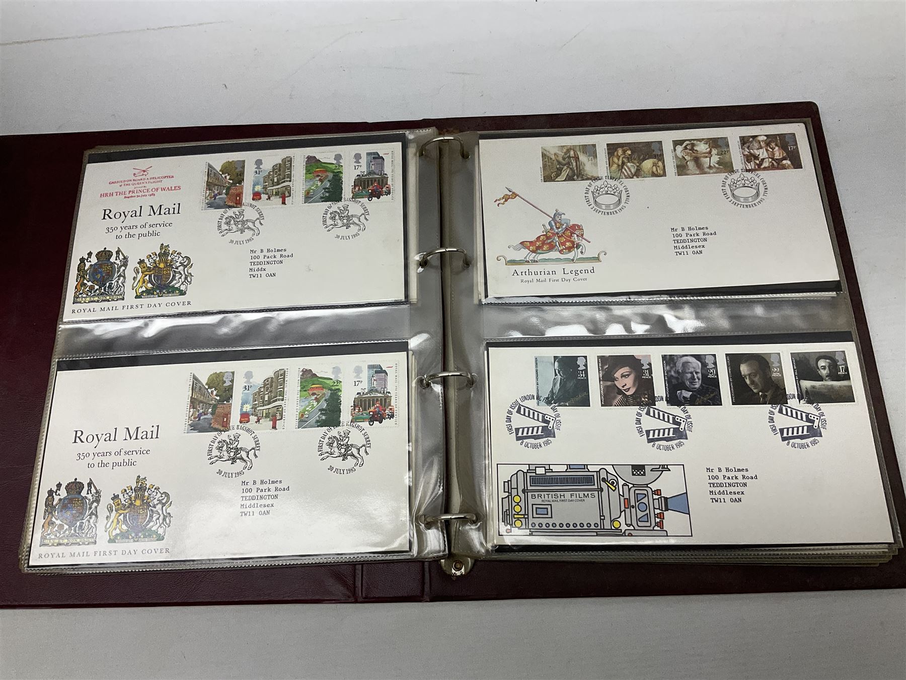 Royal Mail first day covers, mostly with special postmarks, housed in three ring binder folders