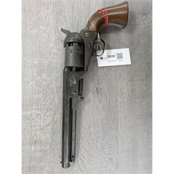 Modern Replica Models Japan non-firing copy of an 1851 Navy percussion cap revolver, .36 cal, boxed with paperwork, L31cm - Disposed 25.06.25 - Notified 24.07.25