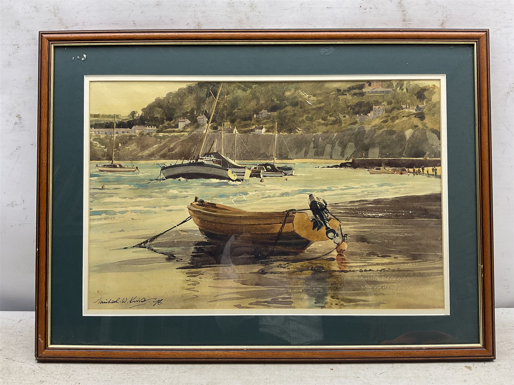 Michael W King (British 1928-): Moored Boats, watercolour signed and dated '78, 29cm x 45cm 