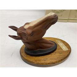 Beswick set of horse head wall plaques 'Champions all', comprising Arkle no.2700, The Minstrel no.2701, Red Rum no.2702, Troy no.2699, all with original boxes