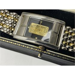 Credit Suisse 1g 999.9 fine gold ingot wristwatch, together with other watches and pocket watches etc