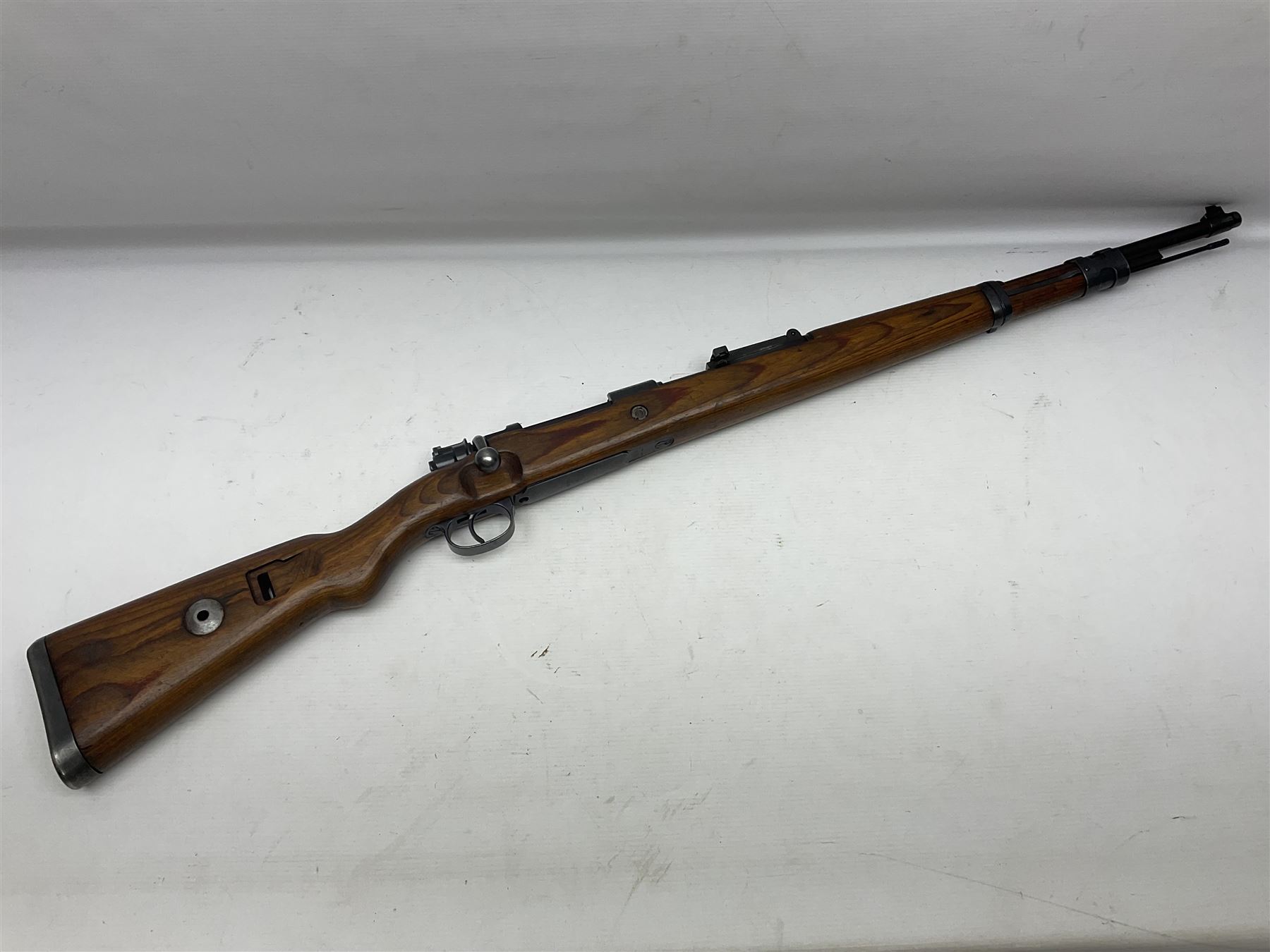 FIREARMS CERTIFICATE REQUIRED - BLANK FIRING Mauser 792 by 57 Mod.98 bolt action rifle marked BYF 41, re-proofed for .308 Winchester blank firing, with 61cm (24