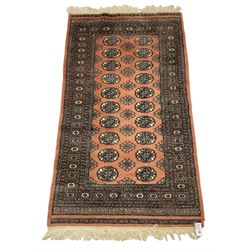Small Persian Bokhara rug, pink ground