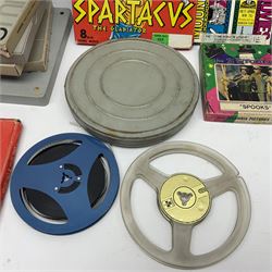 Film reels, mostly 8mm, to include Charlie Chaplin, Laurel & Hardy, The 3 Stooges, Spartacus the Gladiator etc 