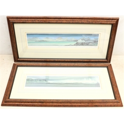 Gillian McDonald (British Contemporary): 'Western Isles I & II', pair limited edition prints signed, titled and numbered in pencil, inscribed verso 9cm x 41cm (2)