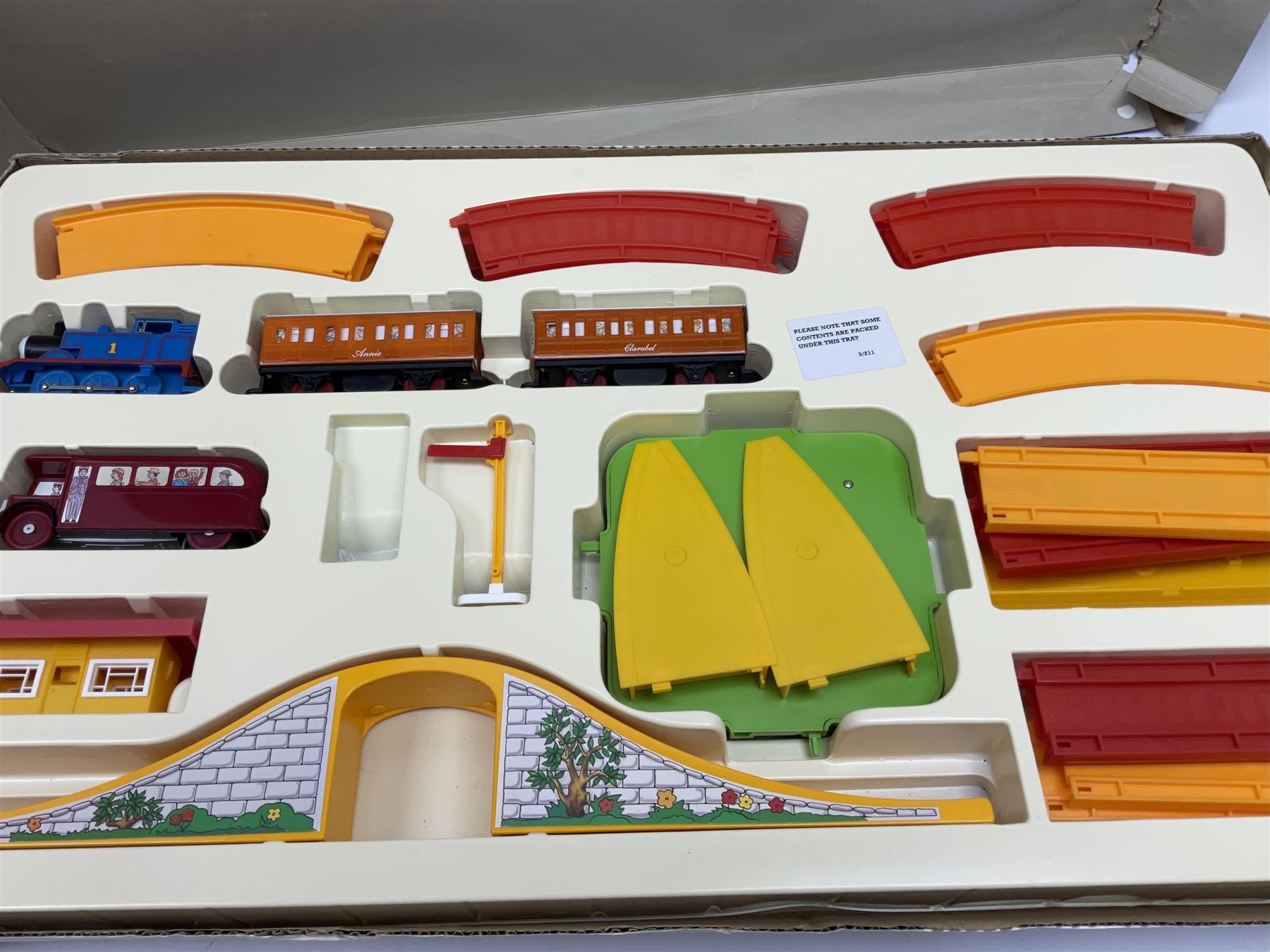 Thomas The Tank Engine and Friends - Hornby Thomas and Bertie Set 'The Great Race'; and Tomy Trains Set with five additional accessories; all boxed (7)
