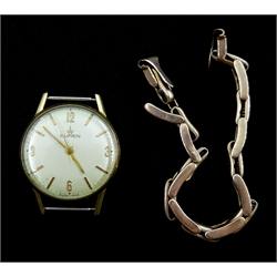 Buren 9ct gold gentleman's presentation wristwatch, hallmarked and a rose gold expanding wristwatch strap stamped 9ct