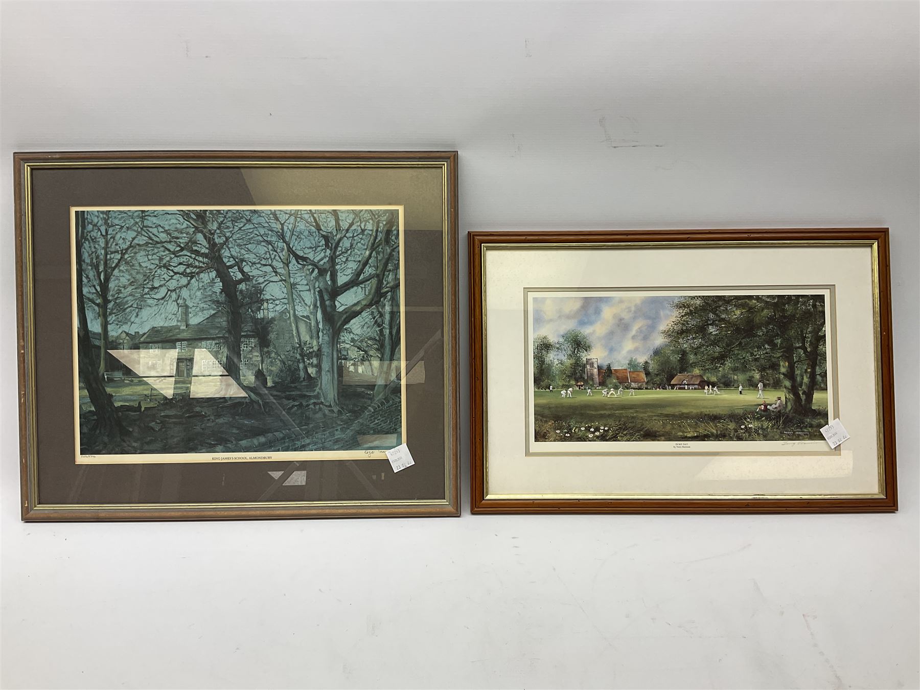 After Terry Harrison (20th century): Landscapes and Cricket, three colour prints signed in pencil together with four prints of flowers and one other max 45cm x 34cm (8)