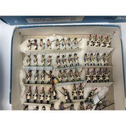 Painted metal wargame figures - over two hundred Lancers, Chasseurs, Dragoons, Cuirassiers, Carabiners, Imperial Guard, Bavarians, Line and Light Infantry etc; individual figures and ranks of two, three and four; average size 25mm