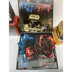 Star Wars - Disney Store The Force Awakens figurine playset, Poe's X-Wing Fighter, Snowspeeder and First Order Tie Fighter; Solo figurine set; The Last Jedi Elite Series die-cast action figure of Praetorian Guard; all mint and boxed; together with Star Wars Episode 1 card game, boxed (7)