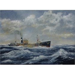  William 'Bill' Wedgwood (British c1934-2019): Portrait of a Whitby Trawler, oil on canvas signed, inscribed verso 30cm x 40cm  