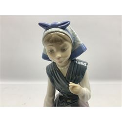 Three Lladro figures, comprising Dutch Girl with Braids no 5063, Dutch Girl with Duck no 5066 and Aracely with Ducks, all with original boxes, largest example H25cm