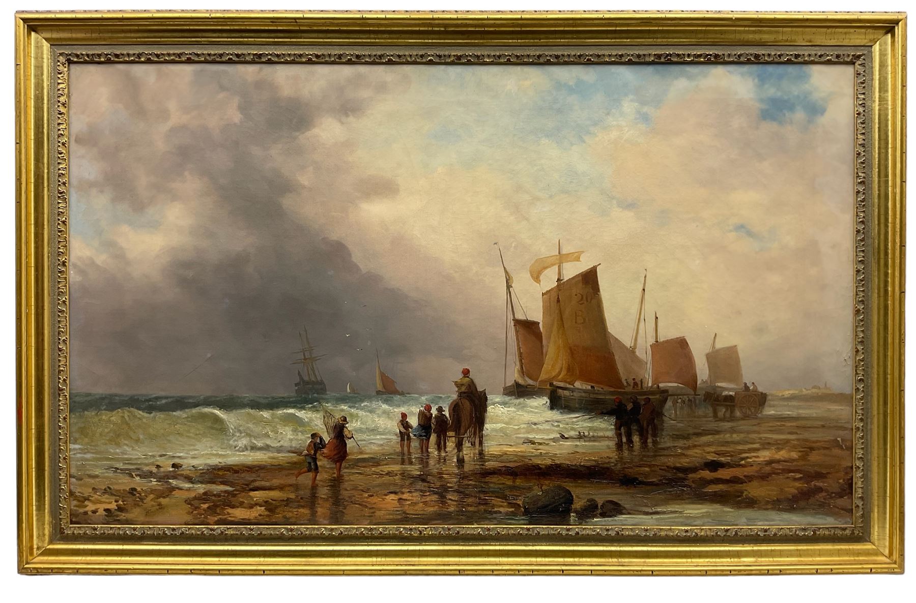 James Webb (British 1825-1895): Unloading on the Beach, oil on canvas signed 75cm x 126cm 
Provenance: private collection, purchased David Duggleby Ltd 28th November 2011 Lot 176