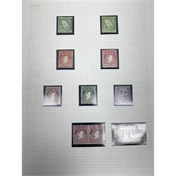 Irish Free State King George V and later stamps, including various 1922 overprints, 1939 issues including blocks of four, 1948 air post stamps etc, housed on pages