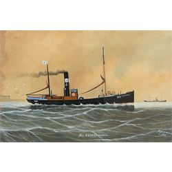 Alexander Harwood (British 1851-1922): H66 Desperandum - Ship's Portrait, watercolour and gouache signed titled and dated 1911, 32cm x 48cm