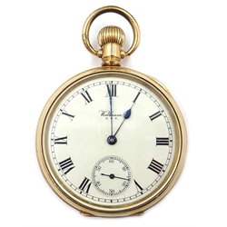  Early 20th century gold-plated crown wind pocket watch by Waltham   