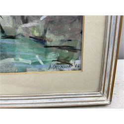 David Greenwood (Northern British Contemporary): 'Birks Bridge Duddon Valley - Cumberland', pastel on pumice paper signed and dated '94, titled verso 15cm x 18cm