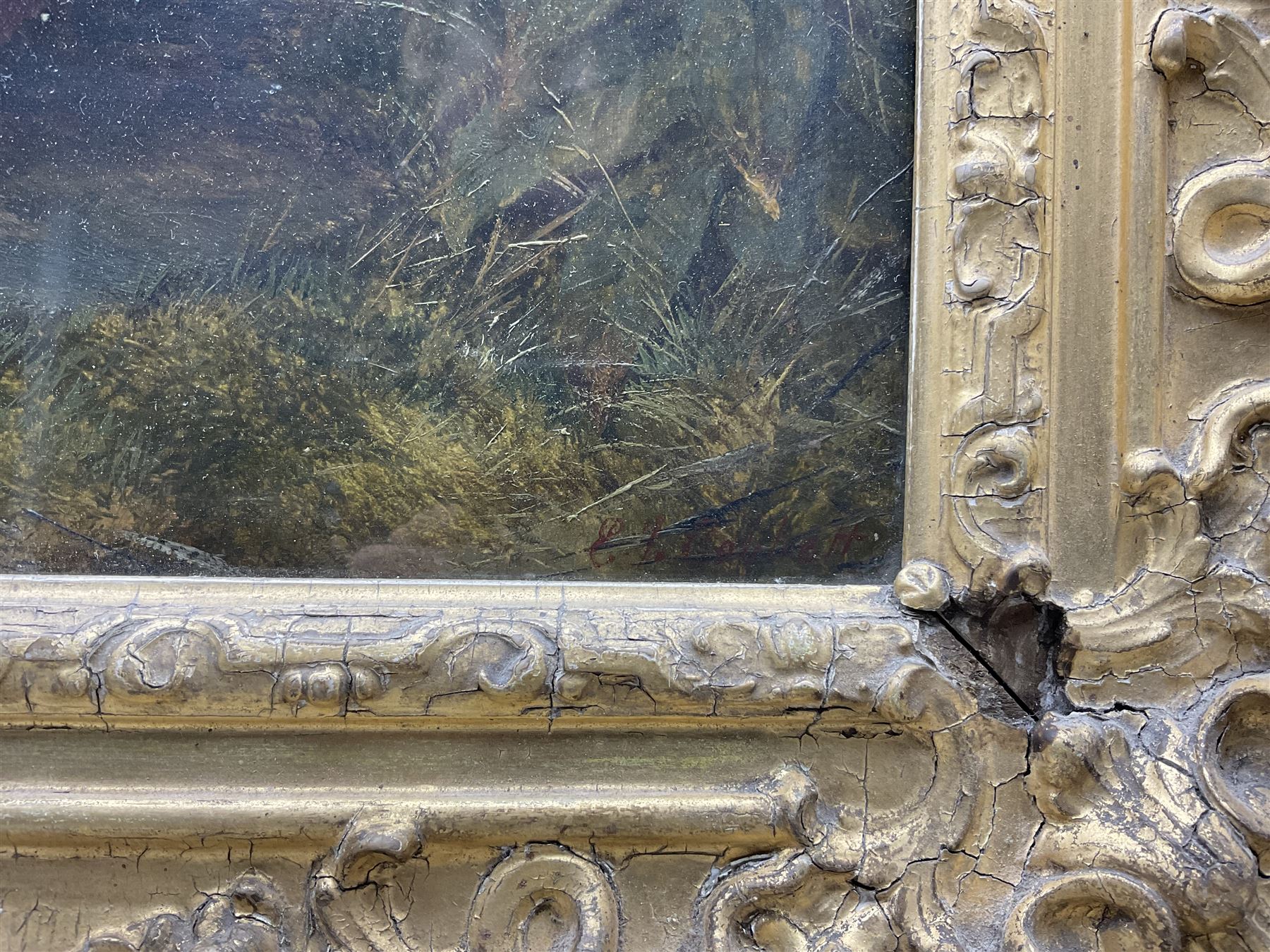 Edward John Cobbett (British 1815-1899): Young Woman Gathering Heather, oil on canvas signed 60cm x 50cm