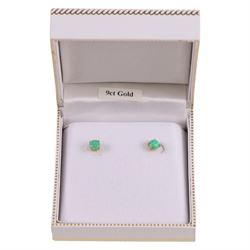Pair of 9ct gold opal stud earrings, boxed, D5mm