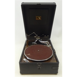  His Masters Voice portable gramophone   