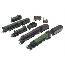 Hornby/Tri-ang '00' gauge - six locomotives - Class 9F 2-10-0 'Evening Star' No.92220; Class A3 4-6-2 (no name or number); Dean Single 4-2-2 'Lord of the Isles' No.3046; Princess Class 4-6-2 'The Princess Royal' No.46200; Class 57XX Pannier 0-6-0 tank No.8751; and Stephenson's Rocket with one passenger coach; all unboxed (6)